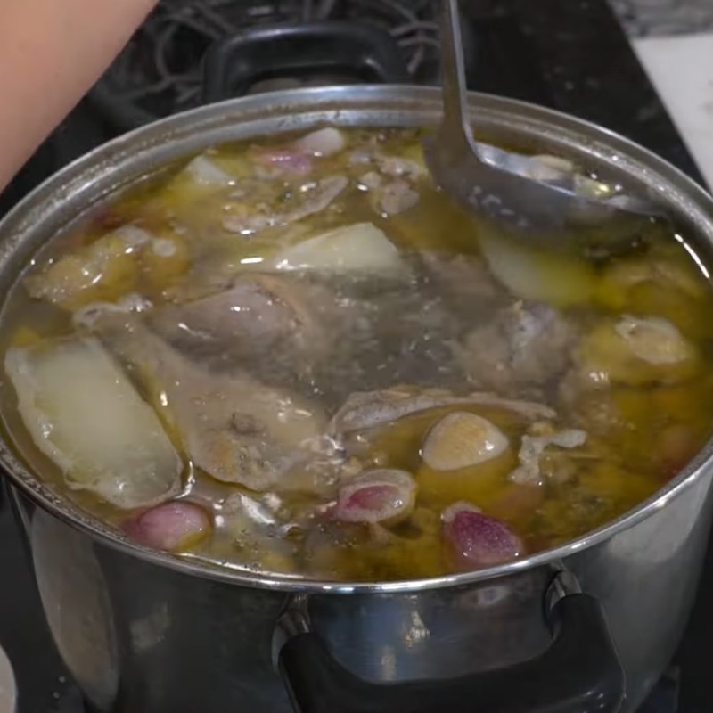 Bước 3 Nấu nước lèo bánh canh vịt xiêm Bánh canh bột xắt miền Tây