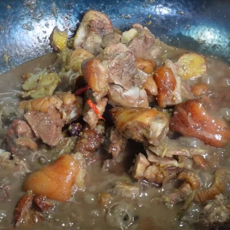 Bước 4 Om giả cầy chuẩn vị Giò heo nấu giả cầy miền bắc