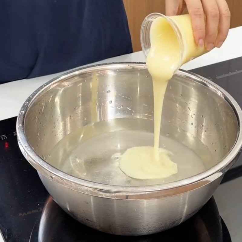 Bước 2 Pha sữa dừa béo ngậy Sữa dừa sương sáo