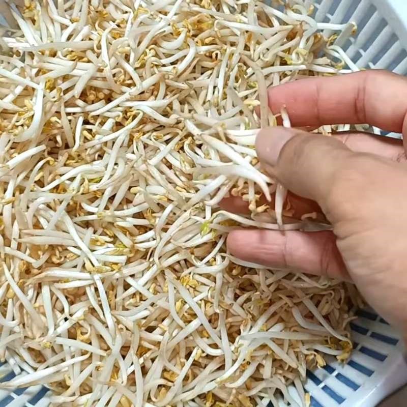 Bước 1 Sơ chế giá đỗ và băm nhuyễn tỏi giá xào hẹ