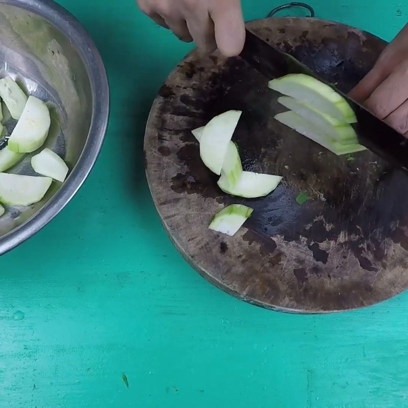 Bước 3 Sơ chế rau đay, mồng tơi và mướp hương Canh cáy rau đay mùng tơi mướp