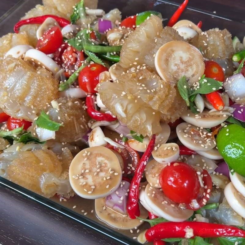 Bước 4 Thành phẩm sứa đạn sốt thái