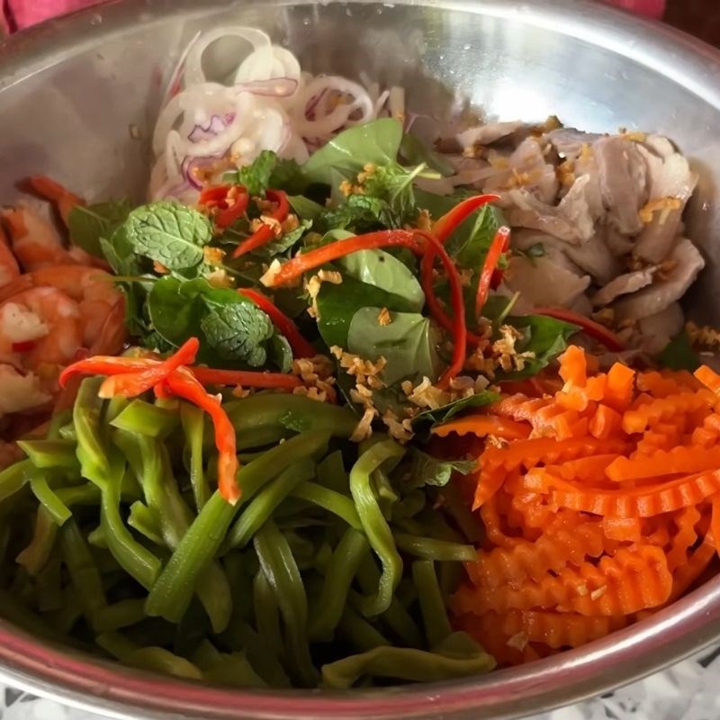 Bước 7 Trộn gỏi rau tiến vua tôm thịt Gỏi rau tiến vua tôm thịt