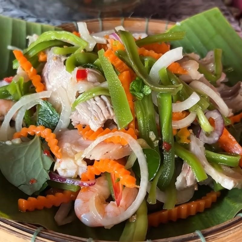 Bước 7 Trộn gỏi rau tiến vua tôm thịt Gỏi rau tiến vua tôm thịt