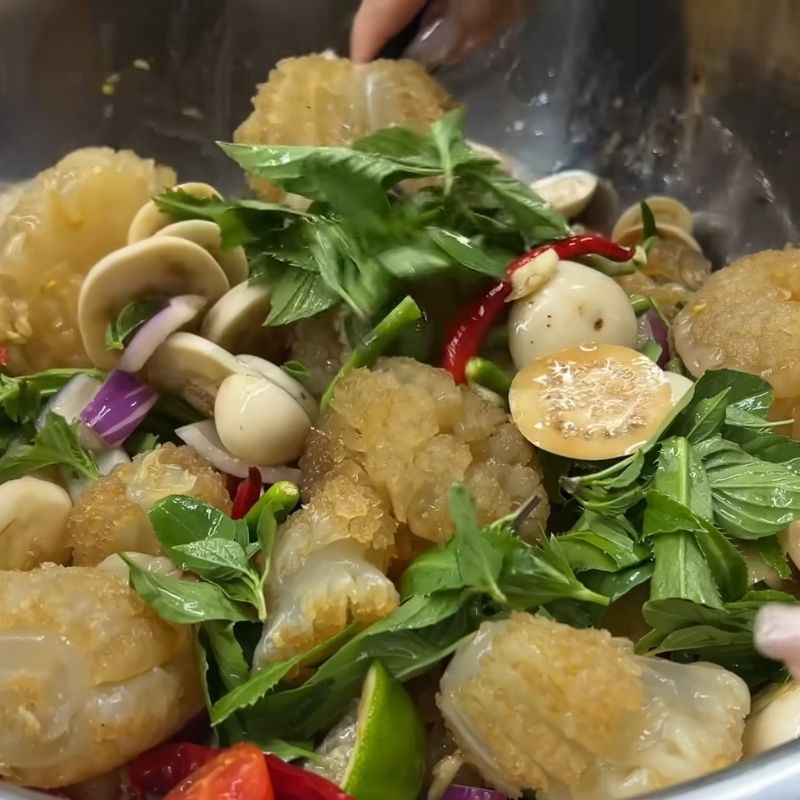Bước 3 Trộn gỏi Sứa đạn sốt Thái sứa đạn sốt thái