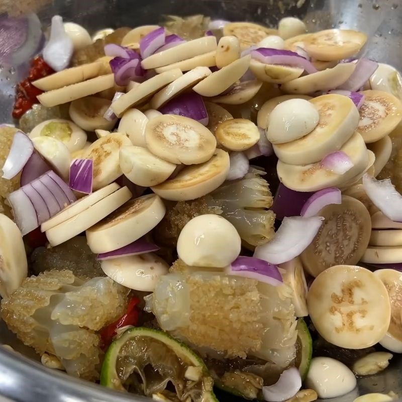 Bước 3 Trộn gỏi Sứa đạn sốt Thái sứa đạn sốt thái