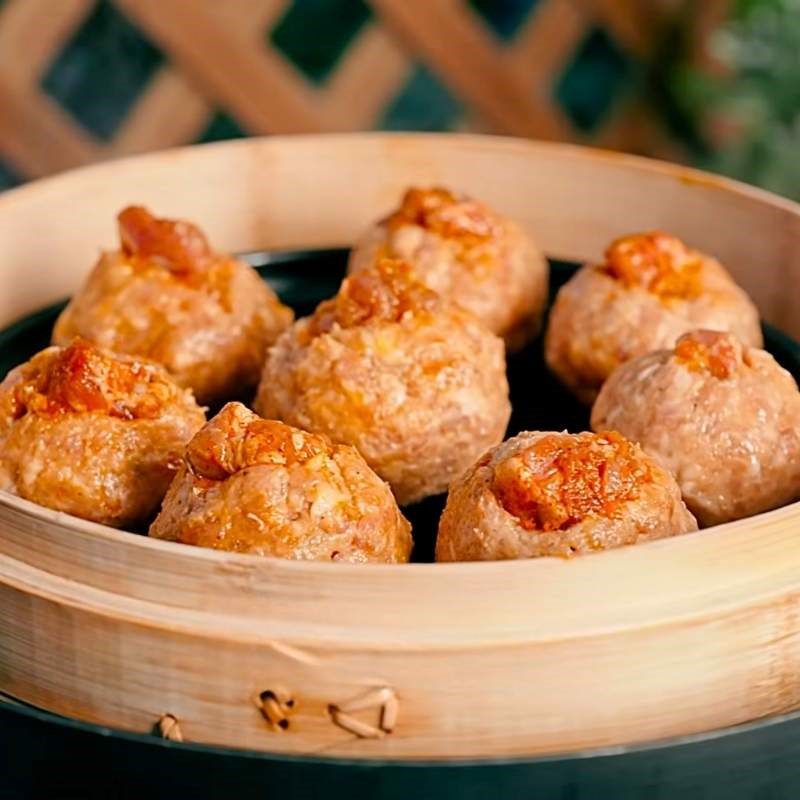 Bước 4 Vo viên xíu mại và hấp chín Bánh mì xíu mại chén