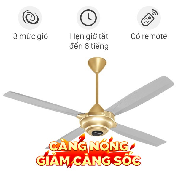Quạt trần Panasonic 4 cánh F-56MZG-GO 59W