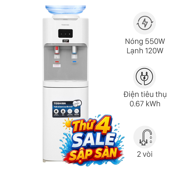 Cây nước nóng lạnh Toshiba RWF-W1664TV(W1) 670W