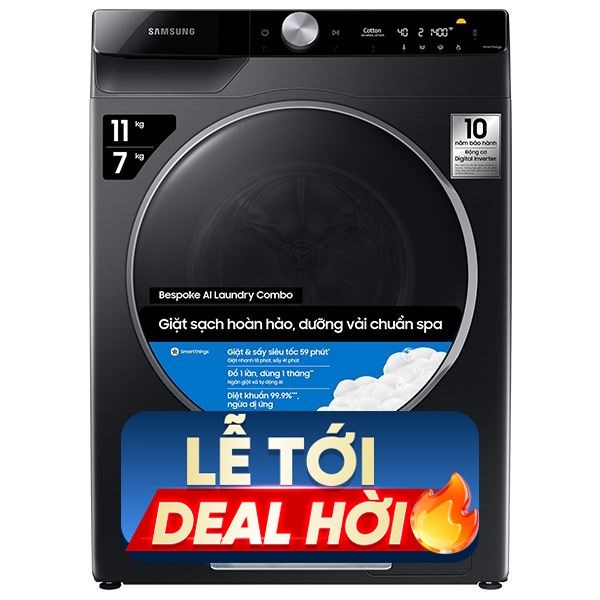 Samsung Inverter Giặt 11 Kg - Sấy 7 Kg WD11T734DBX/SV