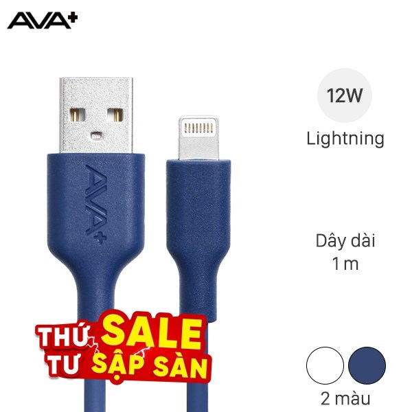 Cáp sạc và truyền dữ liệu USB-A - Lightning 12W 1m AVA  DR-L04
