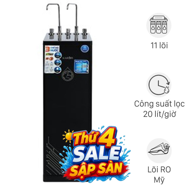 Máy lọc nước RO nóng nguội lạnh Hydrogen Karofi KAD-D66