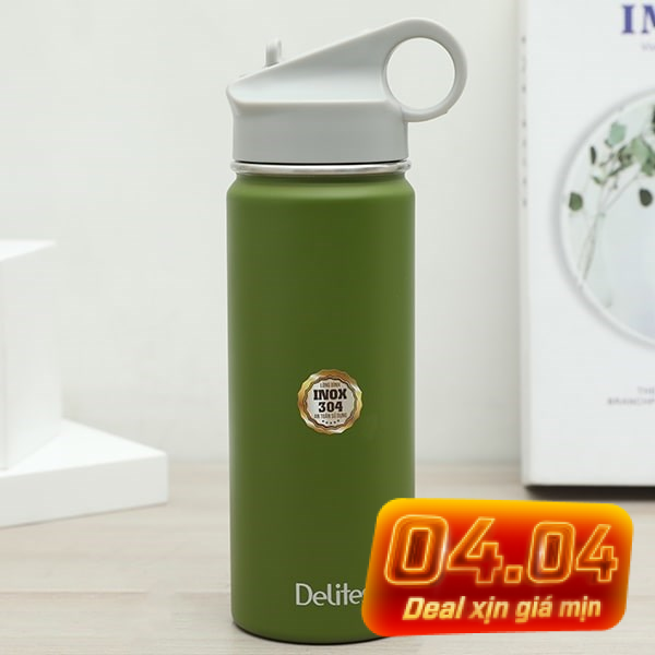 Bình giữ nhiệt inox 530 ml Delites Y1 xanh lá