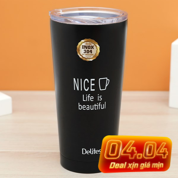 Ly giữ nhiệt inox 500 ml Delites Q10A đen