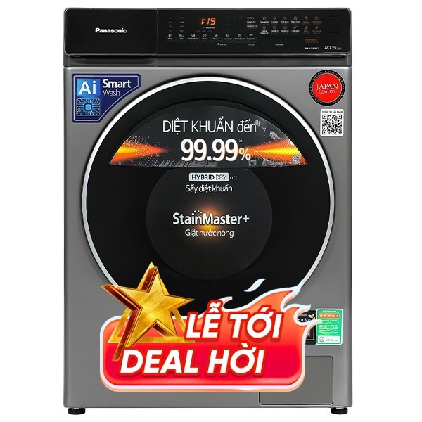 Panasonic Inverter Giặt 10.5 Kg - Sấy tiện ích 2 Kg NA-V105FC1LV