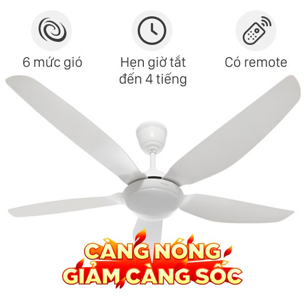 Quạt trần Kangaroo 5 cánh KG722DC 50W