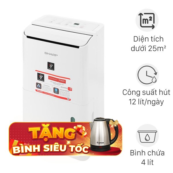 Máy hút ẩm Sharp DW-D12A-W 240W