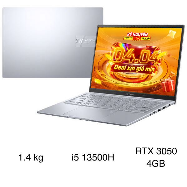 Laptop Asus Vivobook 14X OLED K3405VC - KM006W (i5 13500H, 16GB, 512GB, RTX 3050 4GB, 2.8K OLED 90 Hz, Win11)