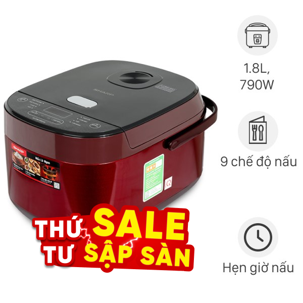 Nồi cơm điện tử Sharp 1.8 lít KS-COM194EV-RD