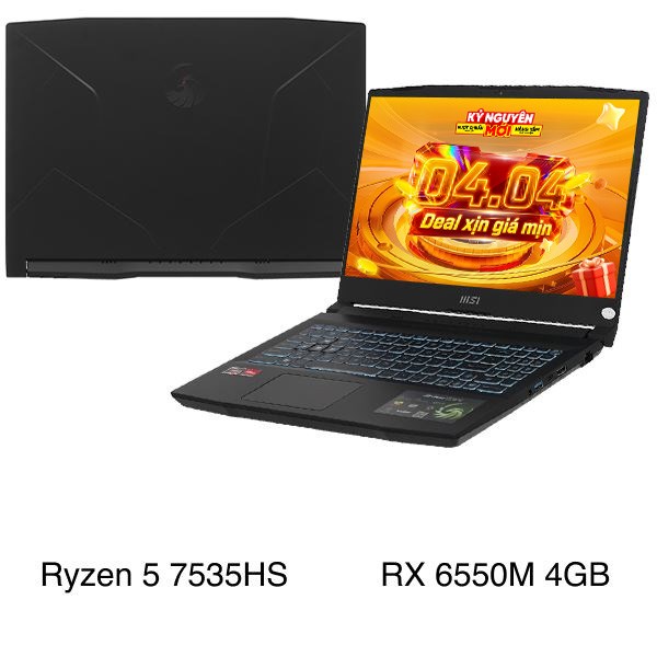 Laptop MSI Gaming Bravo 15 B7ED - 010VN (R5 7535HS, 16GB, 512GB, RX 6550M 4GB, Full HD 144Hz, Win11)