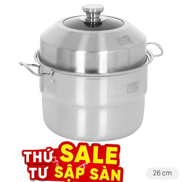 Nồi xửng hấp inox Green Cook GCST01-26IH
