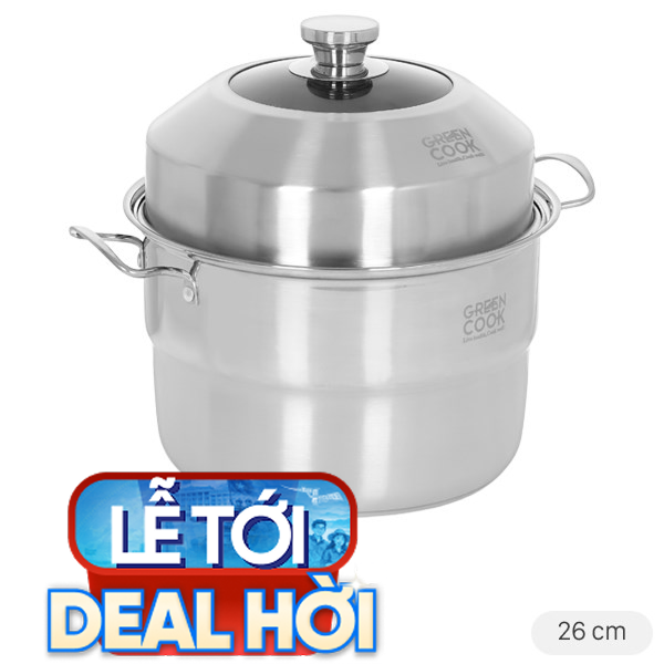 Nồi xửng hấp inox Green Cook GCST01-26IH