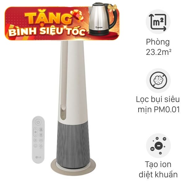 Máy lọc không khí kết hợp quạt LG PuriCare AeroTower Hit FS15GPBK0.ABAE 40W