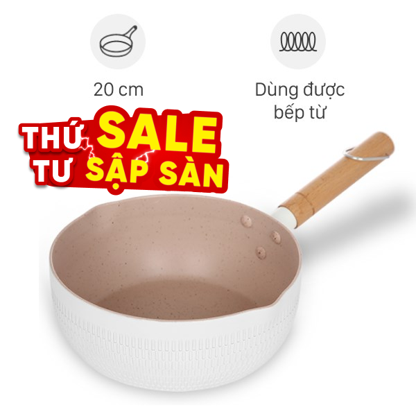 Chảo nhôm sâu chống dính đáy từ Delites RLN-5020