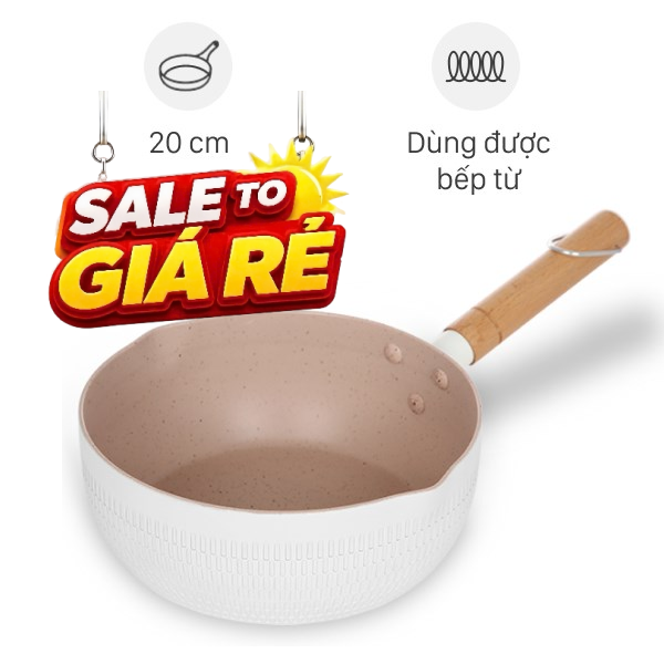 Chảo nhôm sâu chống dính đáy từ Delites RLN-5020