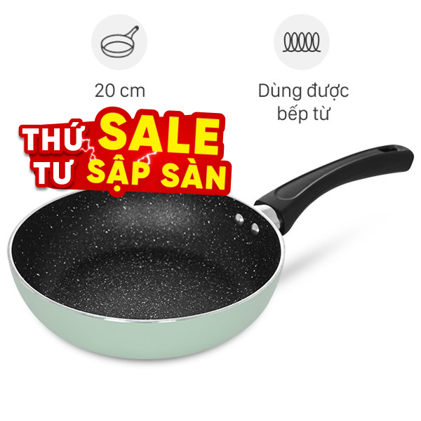 Chảo nhôm chống dính vân đá đáy từ Elmich Colosseum Y1 EL-3718