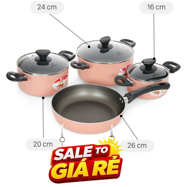 Bộ nồi chảo nhôm chống dính Elmich EL1162E