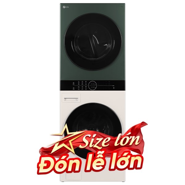 Tháp giặt sấy LG Inverter Giặt 25 Kg - Sấy 17 Kg WT2517NHEG