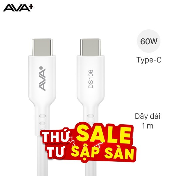 Cáp sạc nhanh 60W 1m AVA+ DS106