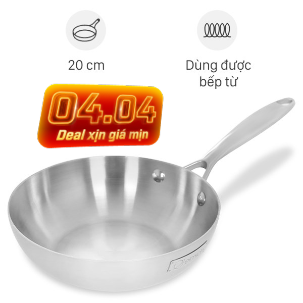 Chảo inox nguyên khối sâu đáy từ Elmich Trimax EL-2836IN20