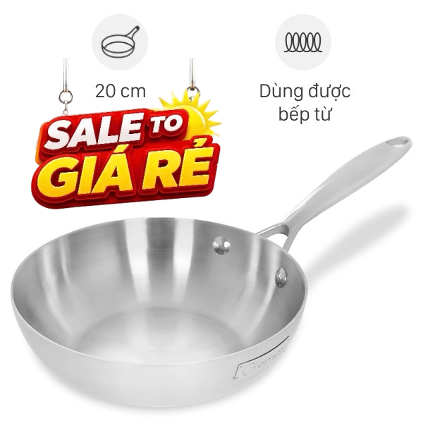 Chảo inox nguyên khối sâu đáy từ Elmich Trimax EL-2836IN20