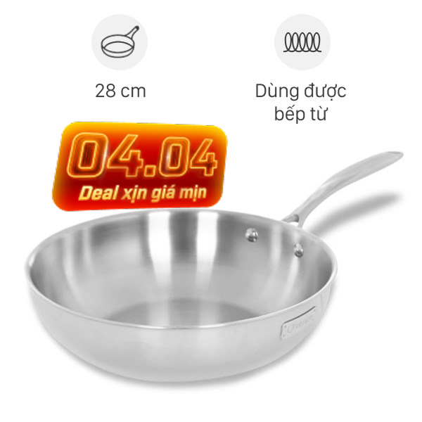 Chảo inox nguyên khối sâu đáy từ Elmich Trimax EL-2836IN28