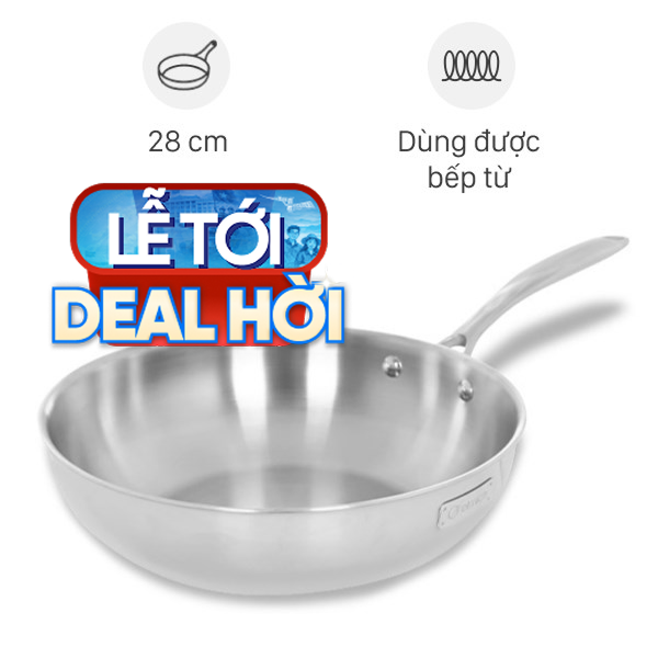 Chảo inox nguyên khối sâu đáy từ Elmich Trimax EL-2836IN28