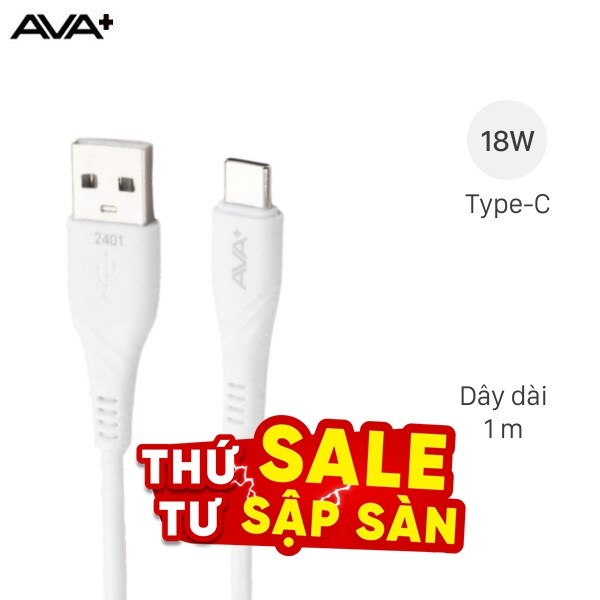 Cáp sạc nhanh USB-A - Type-C 18W 1m AVA  CS-CL086