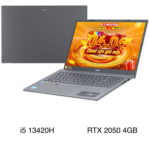 Laptop Acer Gaming Aspire A515 58GM 53PZ - NX.KQ4SV.008 (i5 13420H, 8GB, 512GB, RTX 2050 4GB, Full HD, Win11)