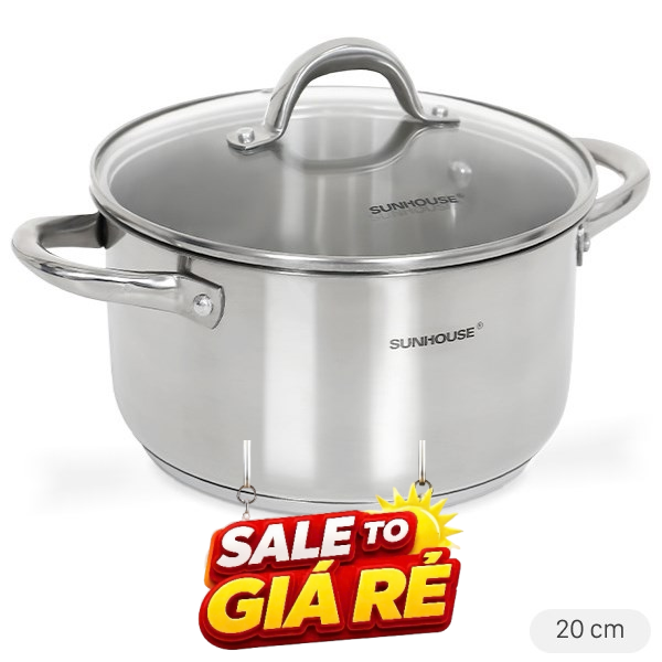 Nồi inox 3 đáy Sunhouse SHG308-20