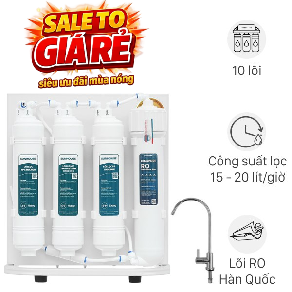 Máy lọc nước RO Hydrogen Sunhouse SHA8201KV