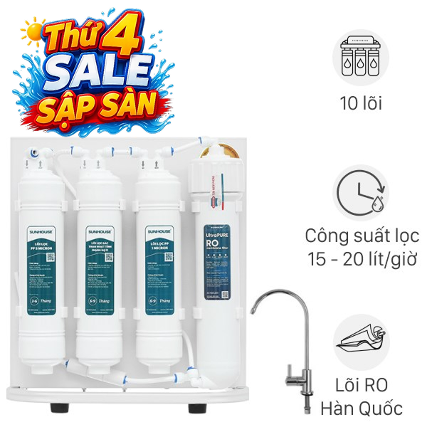 Máy lọc nước RO Hydrogen Sunhouse SHA8201KV