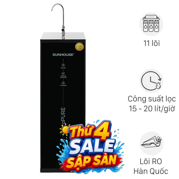 Máy lọc nước RO Hydrogen Sunhouse SHA8800KL