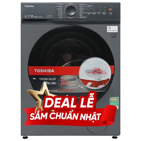 Toshiba Inverter Giặt 10.5 Kg - Sấy 7 Kg TWD-T21BU115UWV(MG)