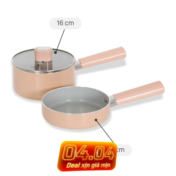 Bộ chảo quánh nhôm chống dính Elmich Baby EL-1169AP