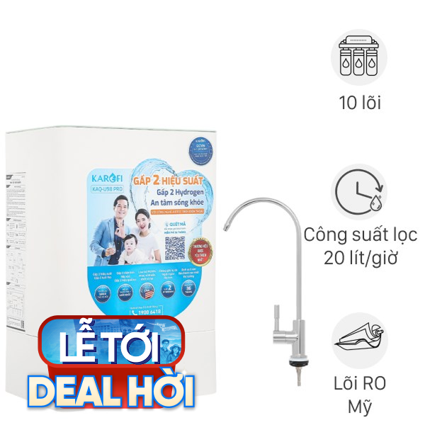 Máy lọc nước RO Hydrogen Karofi KAQ-U98 Pro