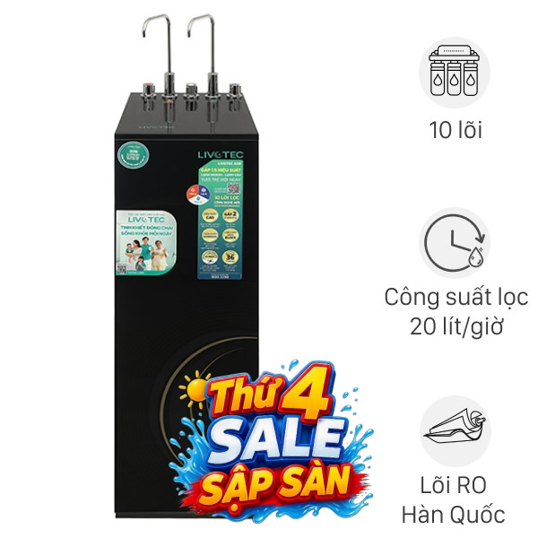 Máy lọc nước RO nóng nguội lạnh Hydrogen Livotec 638