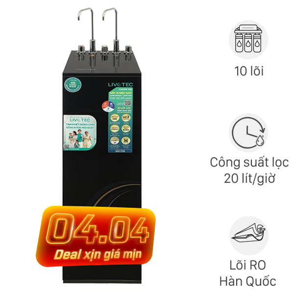 Máy lọc nước RO nóng nguội lạnh Hydrogen Livotec 638