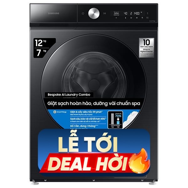 Samsung Inverter Giặt 12 Kg - Sấy 7 Kg WD12DB7B85GBSV