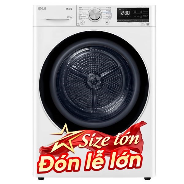Máy sấy bơm nhiệt LG 10.5 Kg DVHP50W